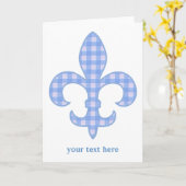 Carte de voeux de guingan de Fleur de lis Blue (Fleur jaune)