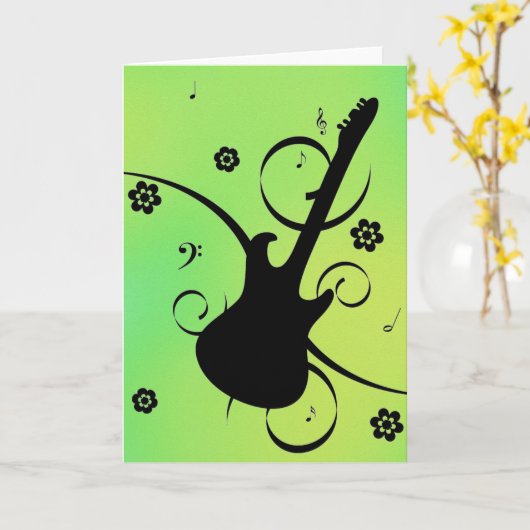 Carte de vœux de guitare (Fleur jaune)