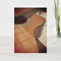 Carte de vœux de guitare acoustique à l'aspect rét