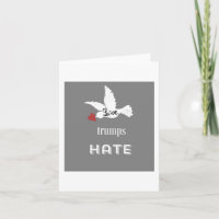 Carte de voeux de haine d'atouts d'amour