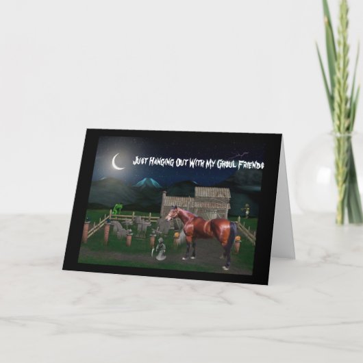 Carte de voeux de Halloween de cheval (Devant)