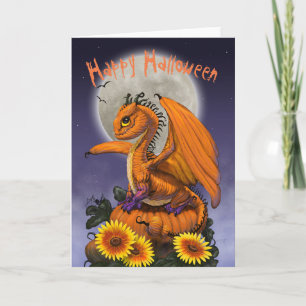 Carte de voeux de Halloween de dragon de