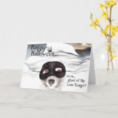 Carte de voeux de Halloween de Keeshond (Fleur jaune)