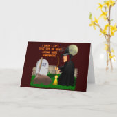 Carte de voeux de Halloween de sorcière et de (Fleur jaune)