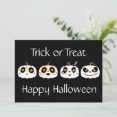 Carte de vœux de Halloween Jack-O-Lanterns (Debout devant)