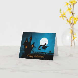 Carte de vœux de Halloween sorcière Joyeux Hallowe
