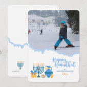 Carte de vœux de Hanoucca avec photo (Devant / Derrière)