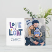 Carte de vœux de Hanouka avec photo "Amour et Lumi (Debout devant)