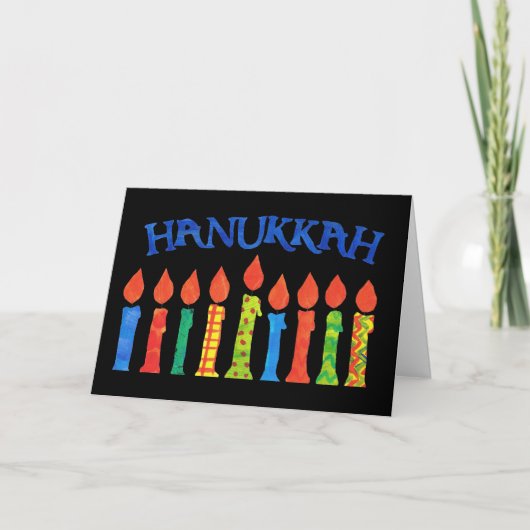 Carte de voeux de Hanoukka avec des bougies (Devant)