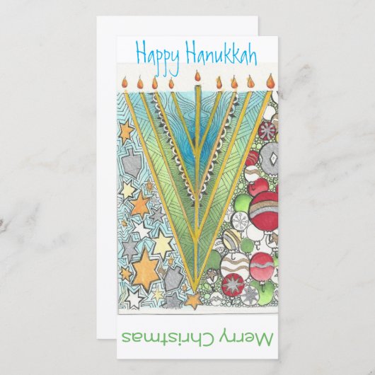 Carte de voeux de Hanoukka de Noël (Devant / Derrière)