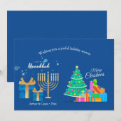 Carte de vœux de Hanukka et Noël (Devant / Derrière)