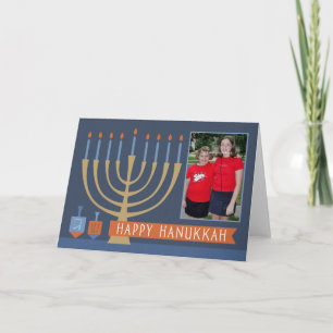 Carte de vœux de Hanukkah avec photo