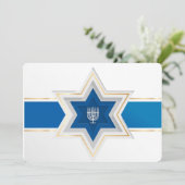 Carte de vœux de Hanukkah avec une étoile de David (Debout devant)