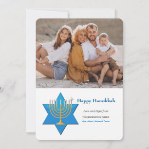 Carte de vœux de Hanukkah Lumière et Amour avec ph