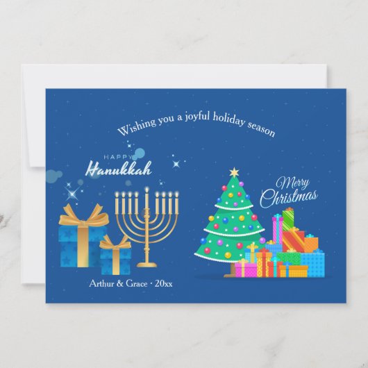 Carte de vœux de Hanukkah Noël (Devant)