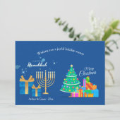 Carte de vœux de Hanukkah Noël (Debout devant)