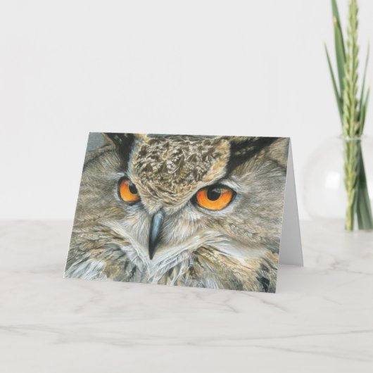 Carte de voeux de hibou - blanc (Devant)