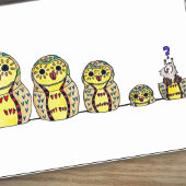 Carte de voeux de HIBOU de MATRYOSHKA par Nicole