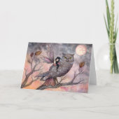 Carte de voeux de hibou et de fée (Devant)