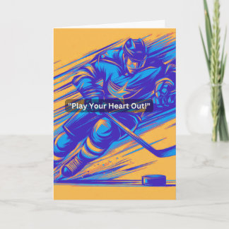 Carte de voeux de hockey sur glace "Jouez votre co