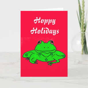 Carte de voeux de houblon de grenouille de