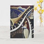 Carte de voeux de jazz de clair de lune (Fleur jaune)