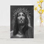 Carte de voeux de Jésus B&W (Fleur jaune)