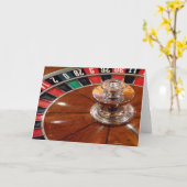 Carte de voeux de jeu de thème de casino de roue (Fleur jaune)