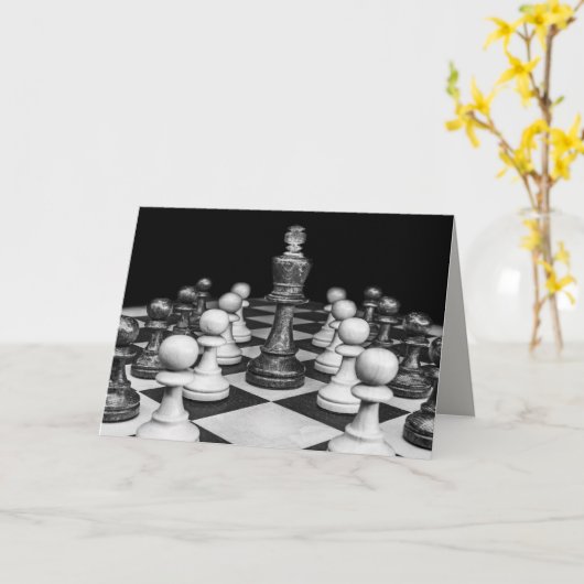 carte de voeux de jeu d'échecs (Fleur jaune)