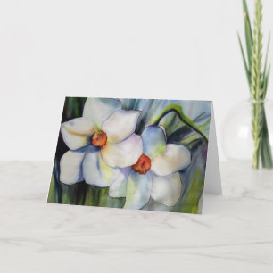 Carte de voeux de jonquilles avec l'enveloppe