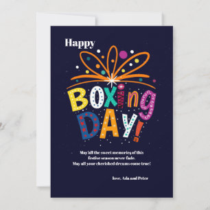 Carte de voeux de jour de boxe
