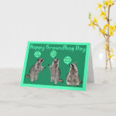 Carte de voeux de jour de Groundhog (Fleur jaune)