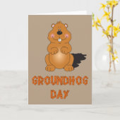 CARTE DE VOEUX DE JOUR DE GROUNDHOG (Fleur jaune)