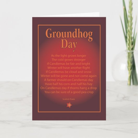 Carte de voeux de jour de Groundhog (Devant)