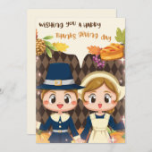 Carte de vœux de jour de Thanksgiving (Devant / Derrière)