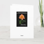 carte de voeux de jour nommé avec le daylily (Dos)