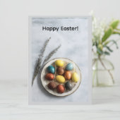 Carte de vœux de Joyeuses Pâques (Debout devant)