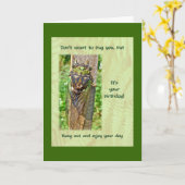 Carte de voeux de joyeux anniversaire de cigale (Fleur jaune)