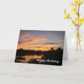 Carte de voeux de joyeux anniversaire de coucher (Fleur jaune)