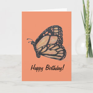 Carte de voeux de joyeux anniversaire de papillon
