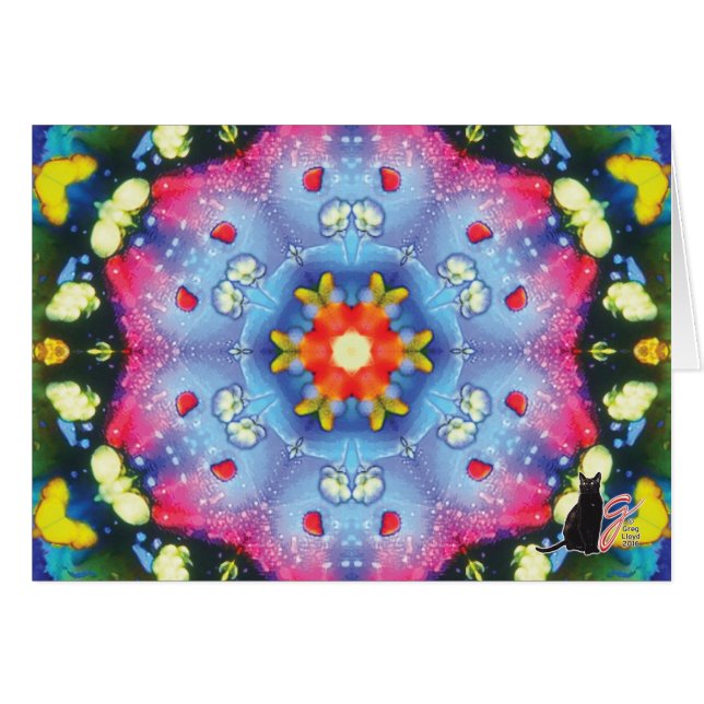 Carte de voeux de kaléidoscope d'halogène (Devant horizontal)