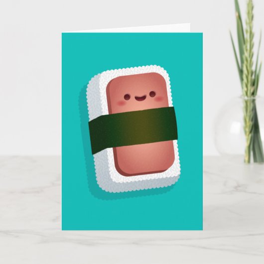 Carte de voeux de Kawaii Musubi (blanc à (Devant)