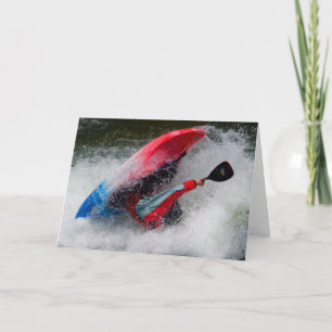 Carte de voeux de Kayak de mer blanc