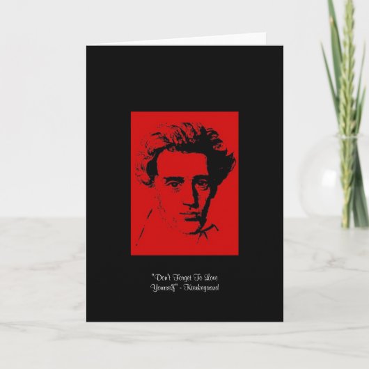 Carte de voeux de Kierkegaard "Love Yourself" (Devant)