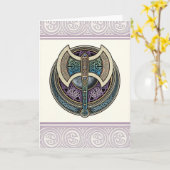 Carte de voeux de Knotwork Labrys (Fleur jaune)