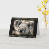 Carte de vœux de koala curieux (Fleur jaune)