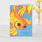 Carte de voeux de Koi (Fleur jaune)