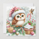 Carte de voeux de la Chouette de Noël (Devant)