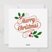 Carte de voeux de la Chouette de Noël (Dos)