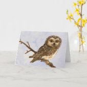 Carte de voeux de la Chouette de scie (Fleur jaune)